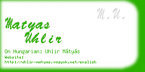 matyas uhlir business card